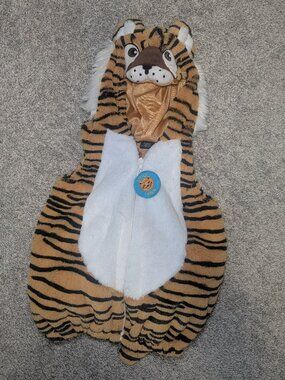 Going Wild Kid Tiger Costume Halloween Dress Up Warm Zip Up Orange Aladdin 18m